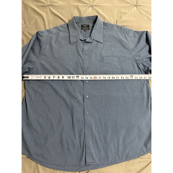Dockers Men’s Button Down Shirt size XXL Blue Striped Long Sleeve Casual Dressy - Picture 5 of 11